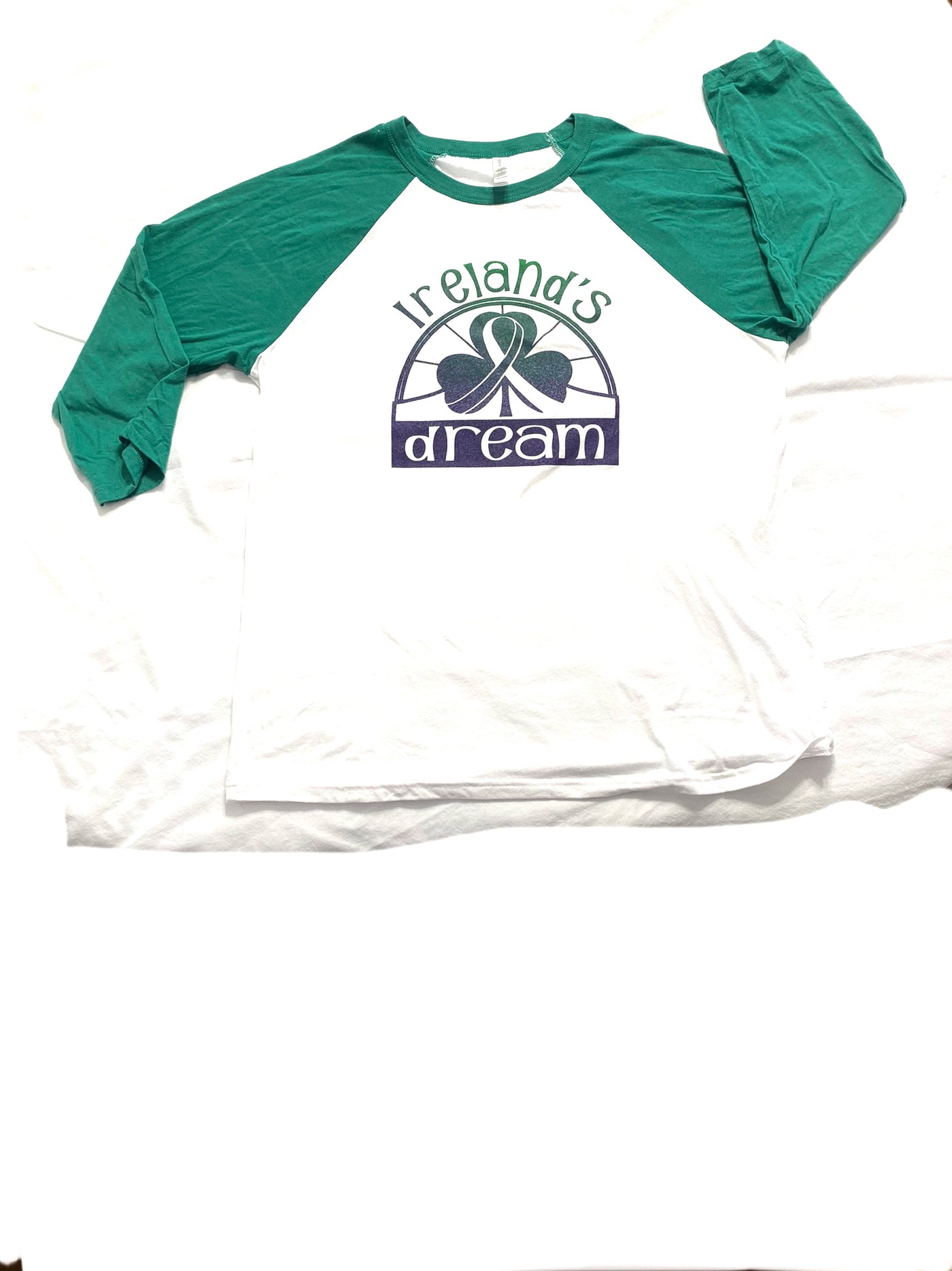 Logo Wear - Green 3/4 Baseball T-Shirt